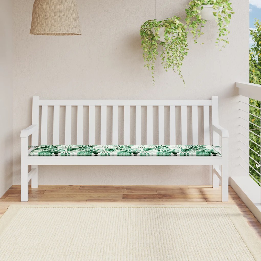 vidaXL Perna pentru bănci de grădină Floral Verde 180 x 50 x 4 cm