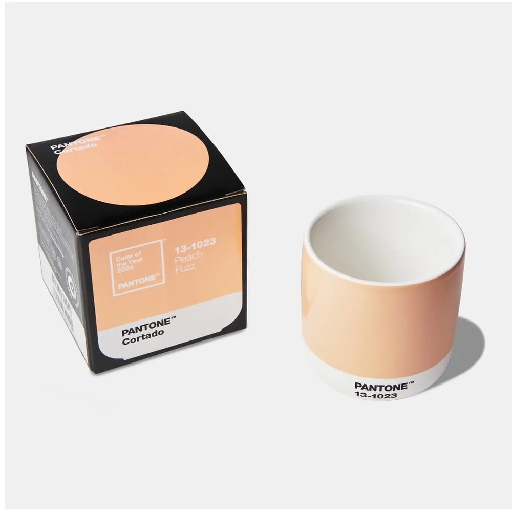 Cană din ceramică roz-portocaliu 175 ml Cortado Peach Fuzz 13-1023 – Pantone