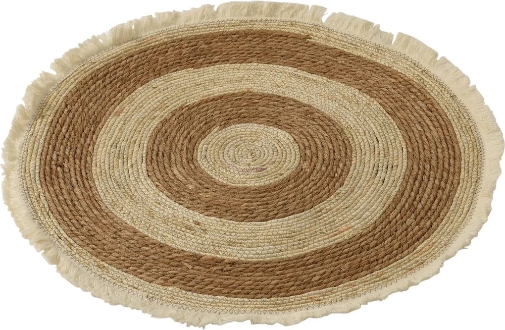Covor rotund natural VELOR DUO ⌀ 70 cm, bej/maro