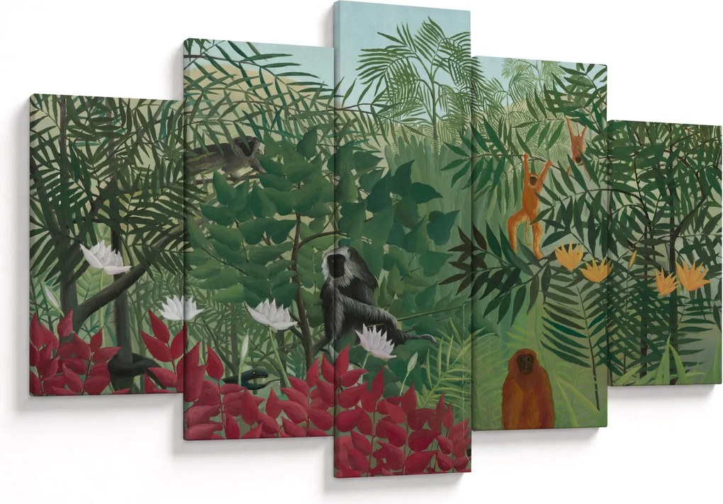 Tablou - Henri Rousseau, Tropical Forest with Monkeys, reproducere (150x105 cm)