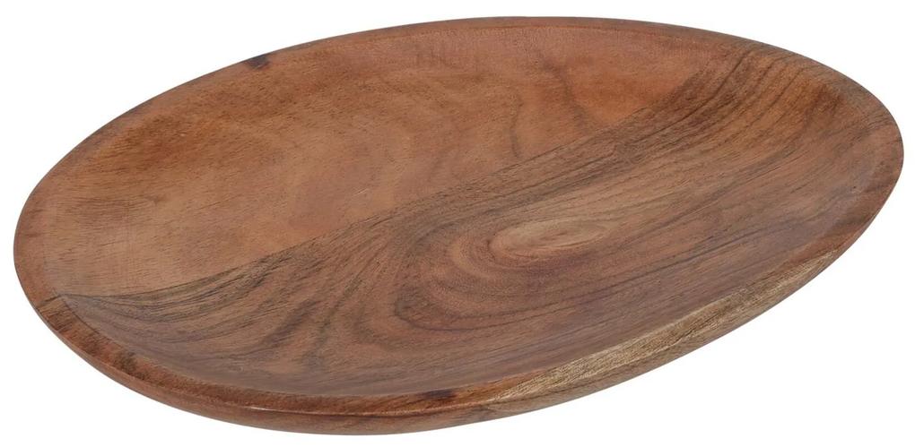 Platou oval Fine din lemn de acacia 25x20 cm