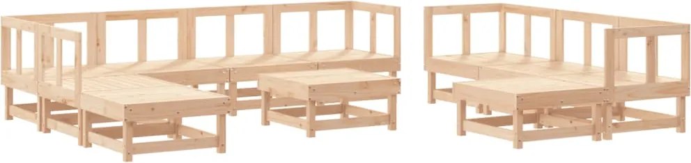 vidaXL Set mobilier grădină, 11 piese, lemn masiv de pin