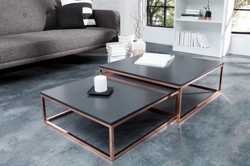 Neînvins Set de 2 masute de cafea Elements antracit