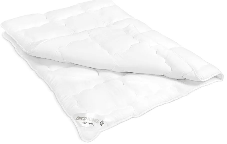 Set pilota si perna matlasata din microfibra, Inez, 155x220, 80x80, densitate 68 g/m2, alb