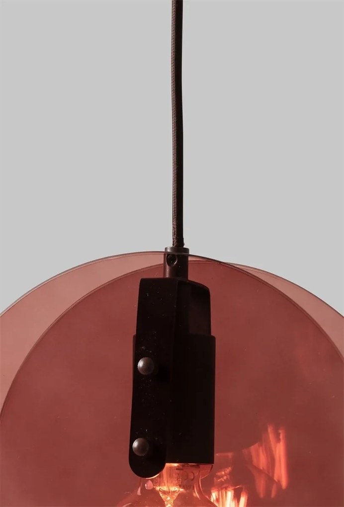 Pendul din metal maro si sticla visinie Toledo