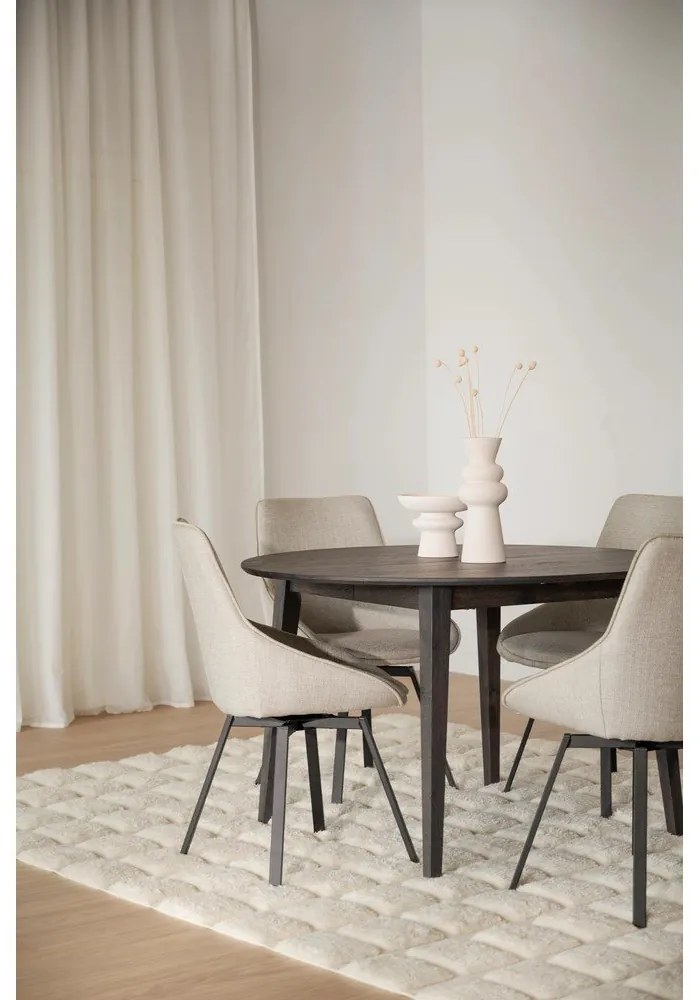 Masă de dining rotundă extensibilă din lemn de stejar ø 120 cm Filippa – Rowico