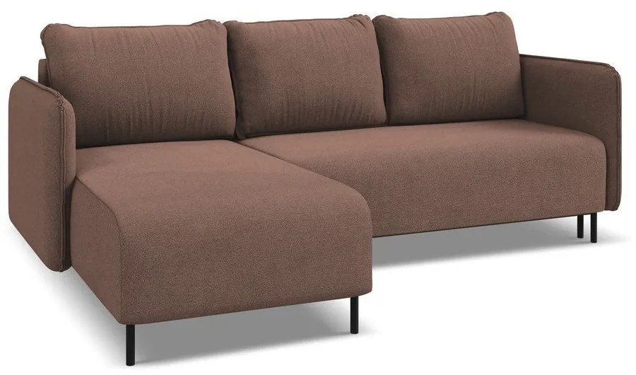 Colțar roz extensibil/cu spațiu de depozitare (cu colț pe partea stângă) Luana – Makamii