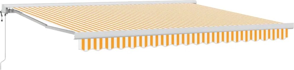vidaXL Cortina Retractabilă Galben și alb 400 × 300 cm Stofă și Metal