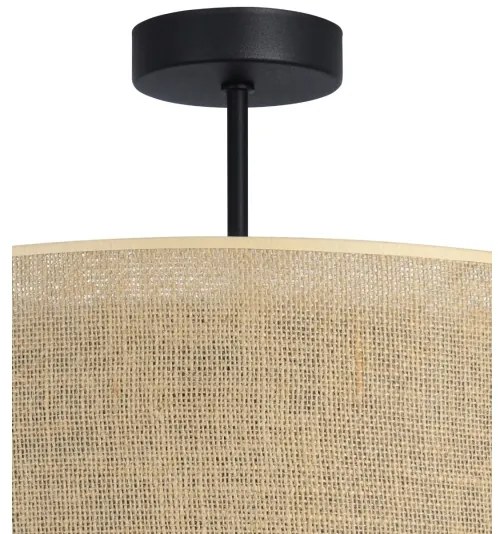 Plafonieră aplicată SARTA, 1xE27/60W/230V, Ø 45 cm, negru/jută