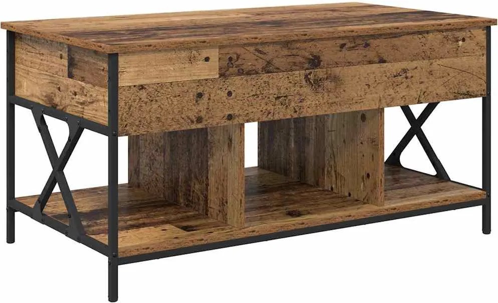 vidaXL Masă de cafea Lemn Vechi 100 x 55 x 48.5 cm Lemn compozit