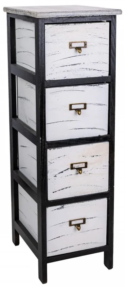 Comoda cu 4 sertare Prier, Creaciones Meng, 26x32x81 cm, lemn de paulownia