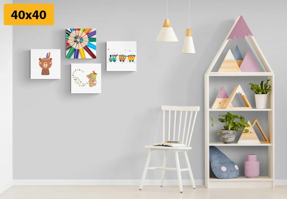 Set tablouri într-un design colorat distractiv
