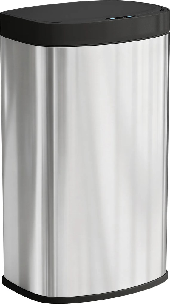 HOMCOM Coș bucătărie automat 55L din oțel inoxidabil, coș cu capac cu închidere lină, 38x28,5x69cm, argintiu | Aosom Romania