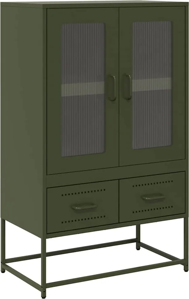 vidaXL Dulap înalt, verde măsliniu, 68x39x111,5 cm, oțel