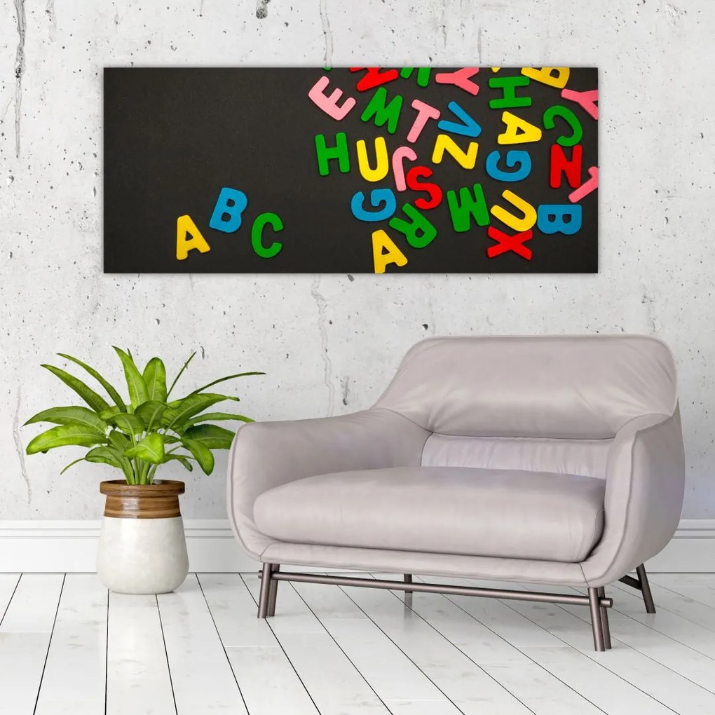 Tablou - litere colorate (120x50 cm)