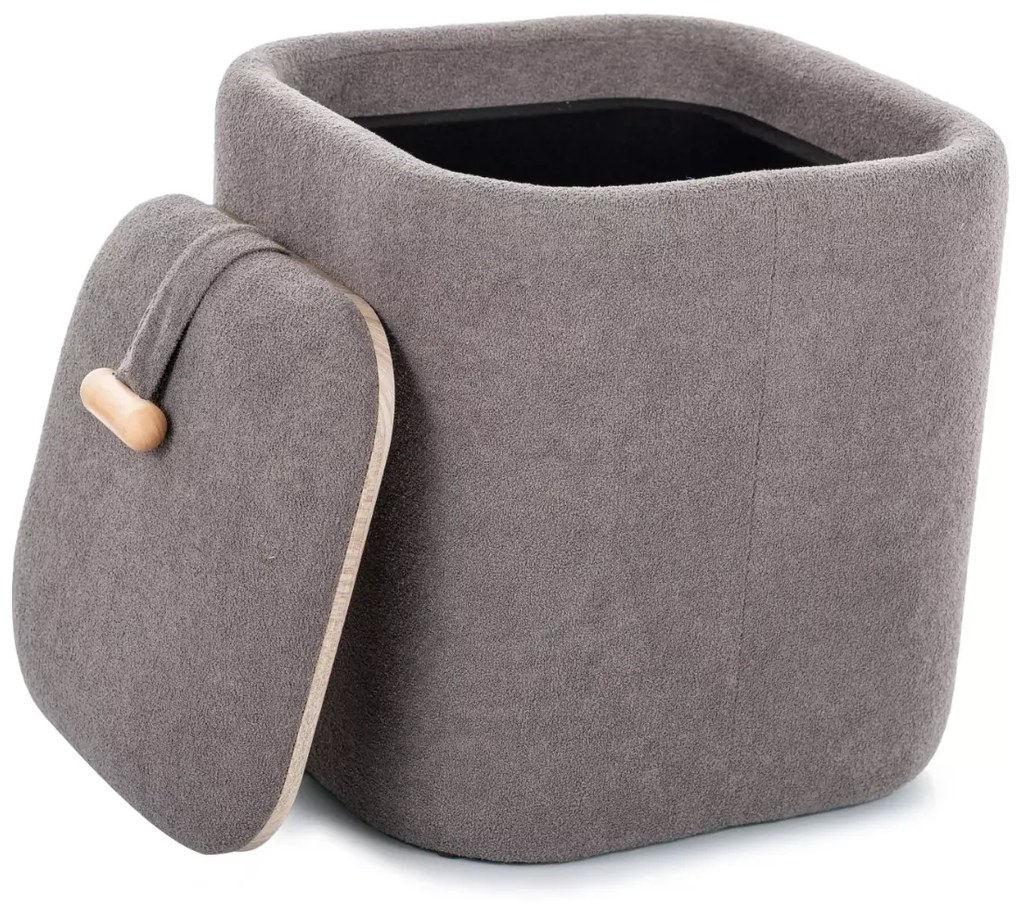 Taburet gri NAP cu spatiu de depozitare 37x37 cm