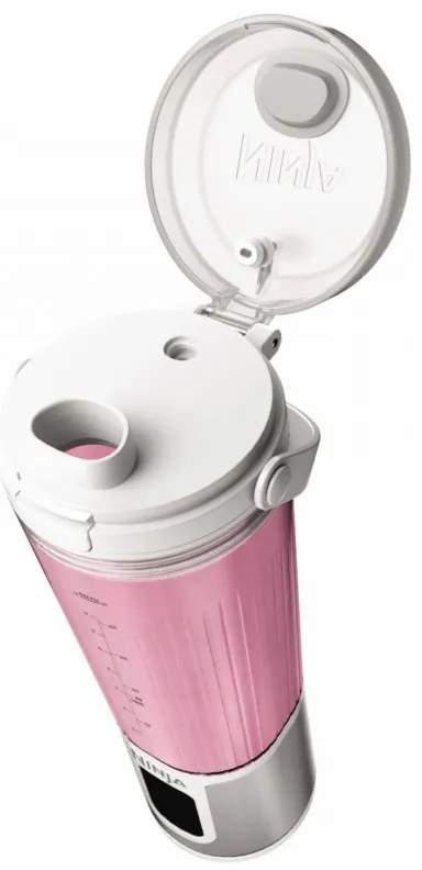 Blender portabil Ninja Blast BC151EUWH, 7.4W, 530 ml, Lama din otel cu 6 lame, Zdrobire gheata, Până la 10 cicluri, Fara BPA, USB-C, Alb