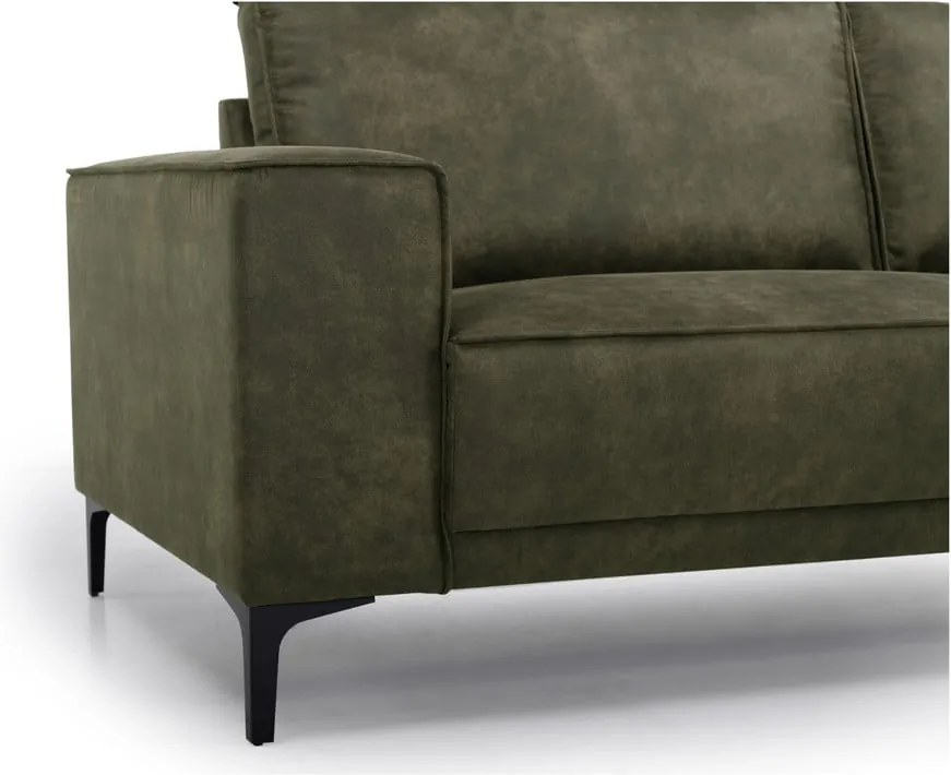 Colțar verde cu tapițerie din imitație de piele (colț pe partea dreaptă) Copenhagen – Scandic