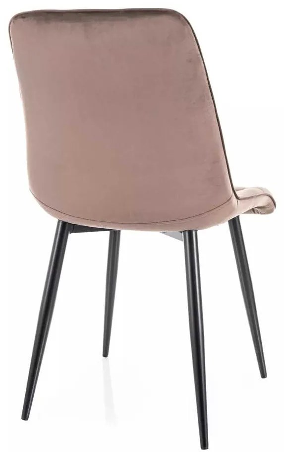 Scaun de bucătărie Chic Velvet, cappuccino / negru