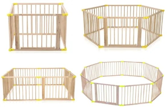 2Kids Toys - Tarc de joacă din lemn pentru copii XXL, 210 x 210 cm, bej