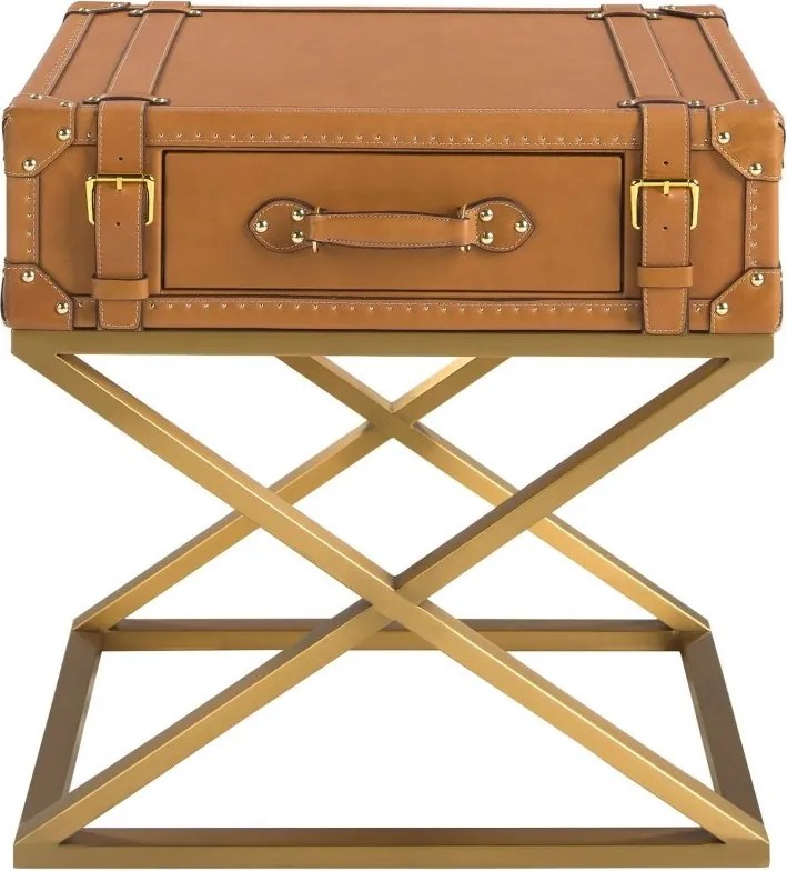 Masuta auxiliara LUX design italian Cowhide camel