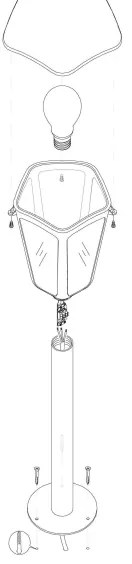 Eglo 98117 - Lampă exterior MONREALE 1xE27/60W/230V IP44 înălțime 335 alb