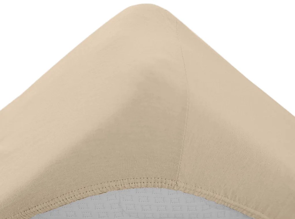 Cearsaf Jersey pentru patut copil bej deschis 70 x 140 cm