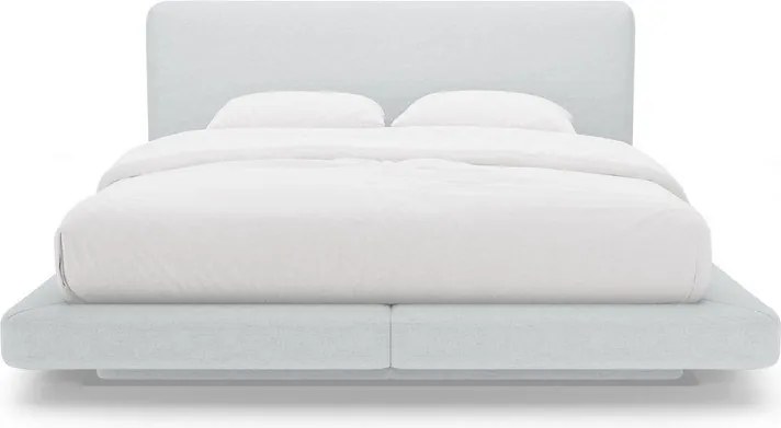 Pat matrimonial gri deschis tapițat 200x200 cm Linea – Micadoni