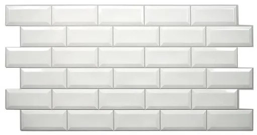 PANOU DECORATIV, PVC, MODEL CARAMIDA 3D, ALB, 96X48.5 CM