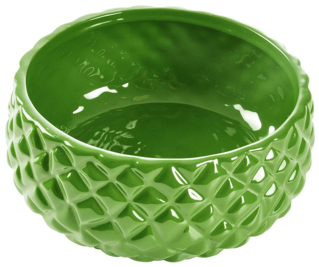 Ghiveci ceramic cu model tip ananas, Ø 18 cm, verde deschis