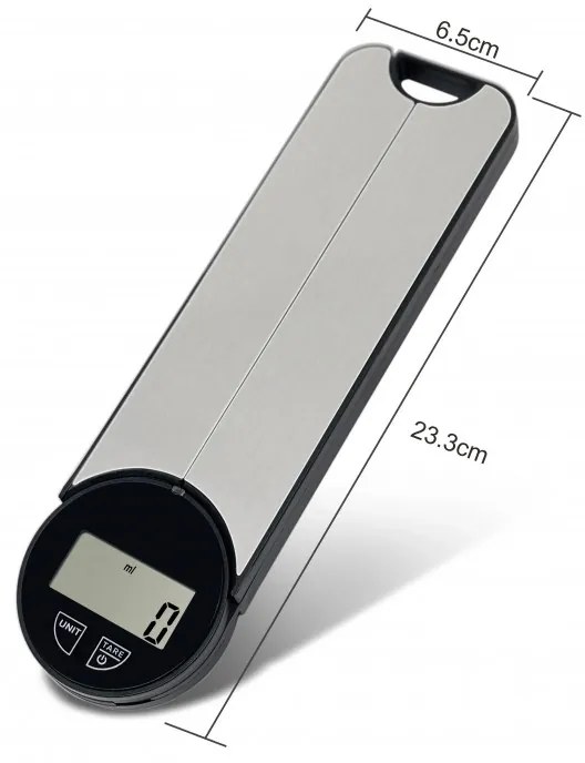 Cantar de bucatarie pliabil Rosberg R51651O, Pana la 5 kg, Baterie inclusa CR2032, LCD display, Inox