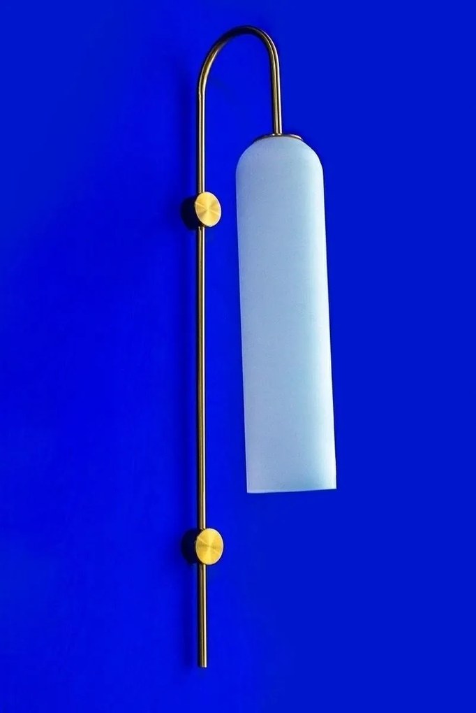 Aplica de perete, Metal Auriu, Sticla Alba, STACK