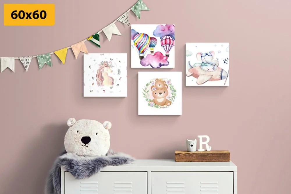 Set tablouri pentru copii în culori delicate