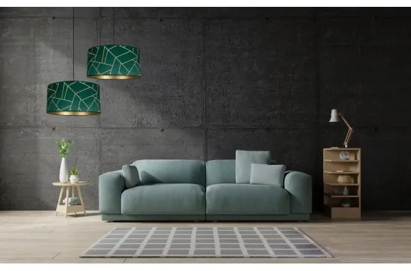 Lustră pe cablu RELLA 1xE27/60W/230V verde/aurie