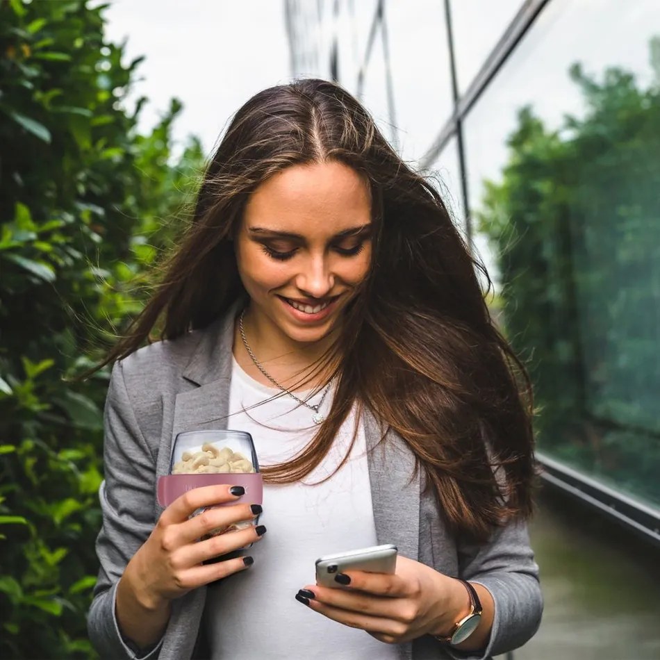 Cutie pentru gustări din două piese Westmark MINI,400 ml , roz, S