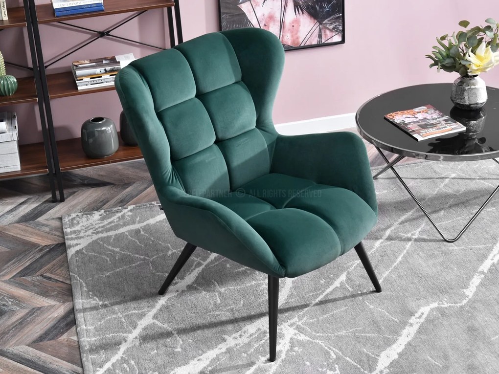 Fotoliu Kikino (verde + negru). Promo -25%. 1110129