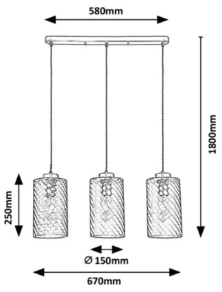 Lustră pe cablu 3xE27/40W/230V Rabalux
