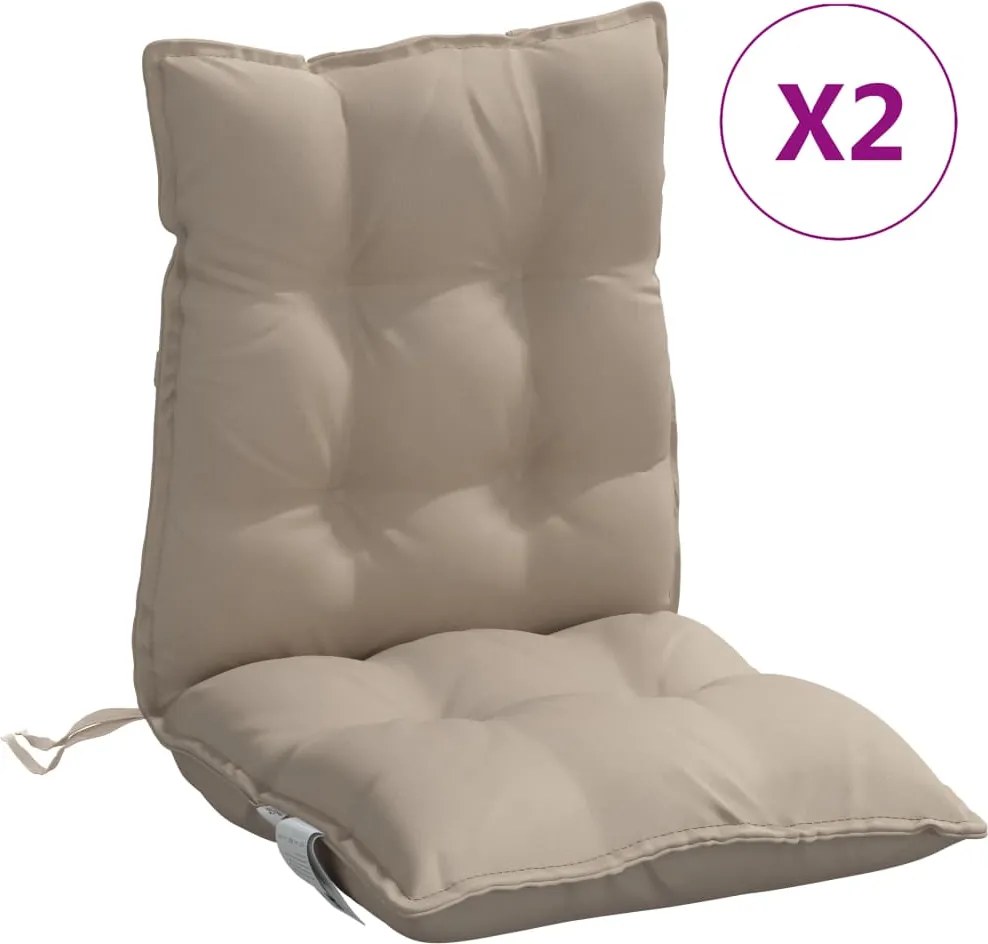 vidaXL Perne scaun cu spătar mic, 2 buc., gri taupe, textil oxford