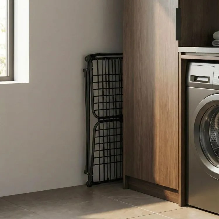 Uscător de rufe - 25 m suprafață de uscare, 4 aripi pliante, negru