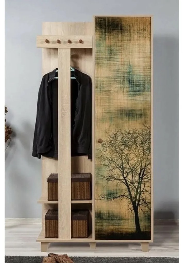 Cuier cu dulap Garmanto Tree Sonoma Oak