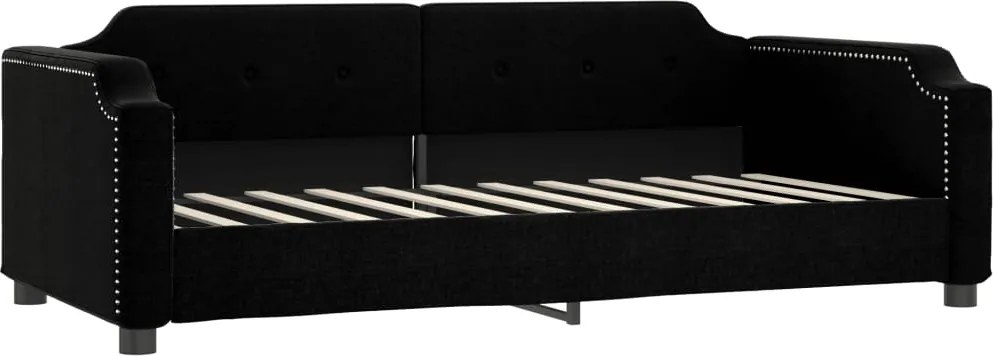 vidaXL Cadru de pat, negru, 90x190 cm, material textil