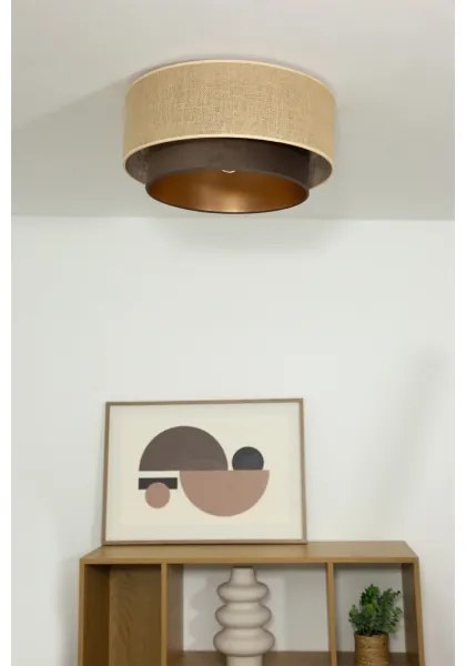 Plafonieră SARTA Ø 45 cm, 1xE27/60W/230V, maro/iută