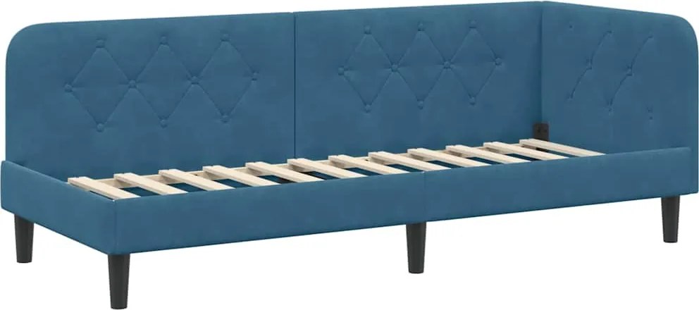vidaXL Cadru de pat colțar albastru 80 x 200 cm Catifea