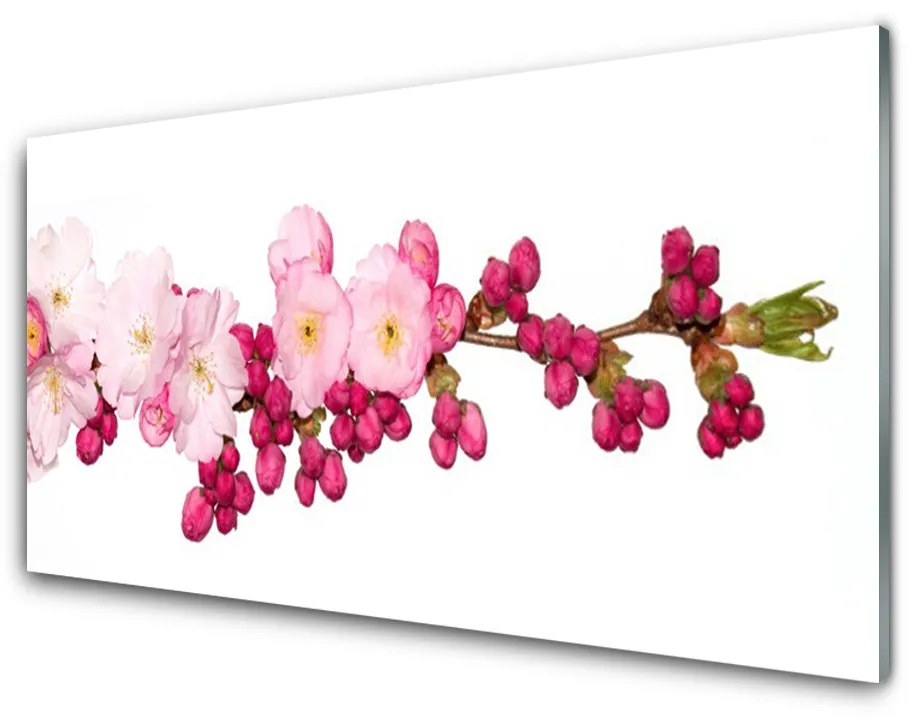 Tablou pe sticla acrilica Flower Branch Floral roz