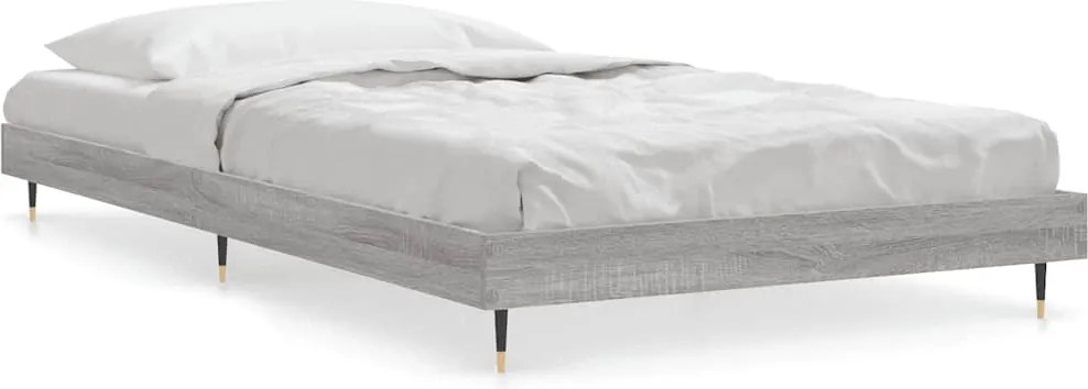 vidaXL Cadru de pat, gri sonoma, 90x190 cm, lemn prelucrat