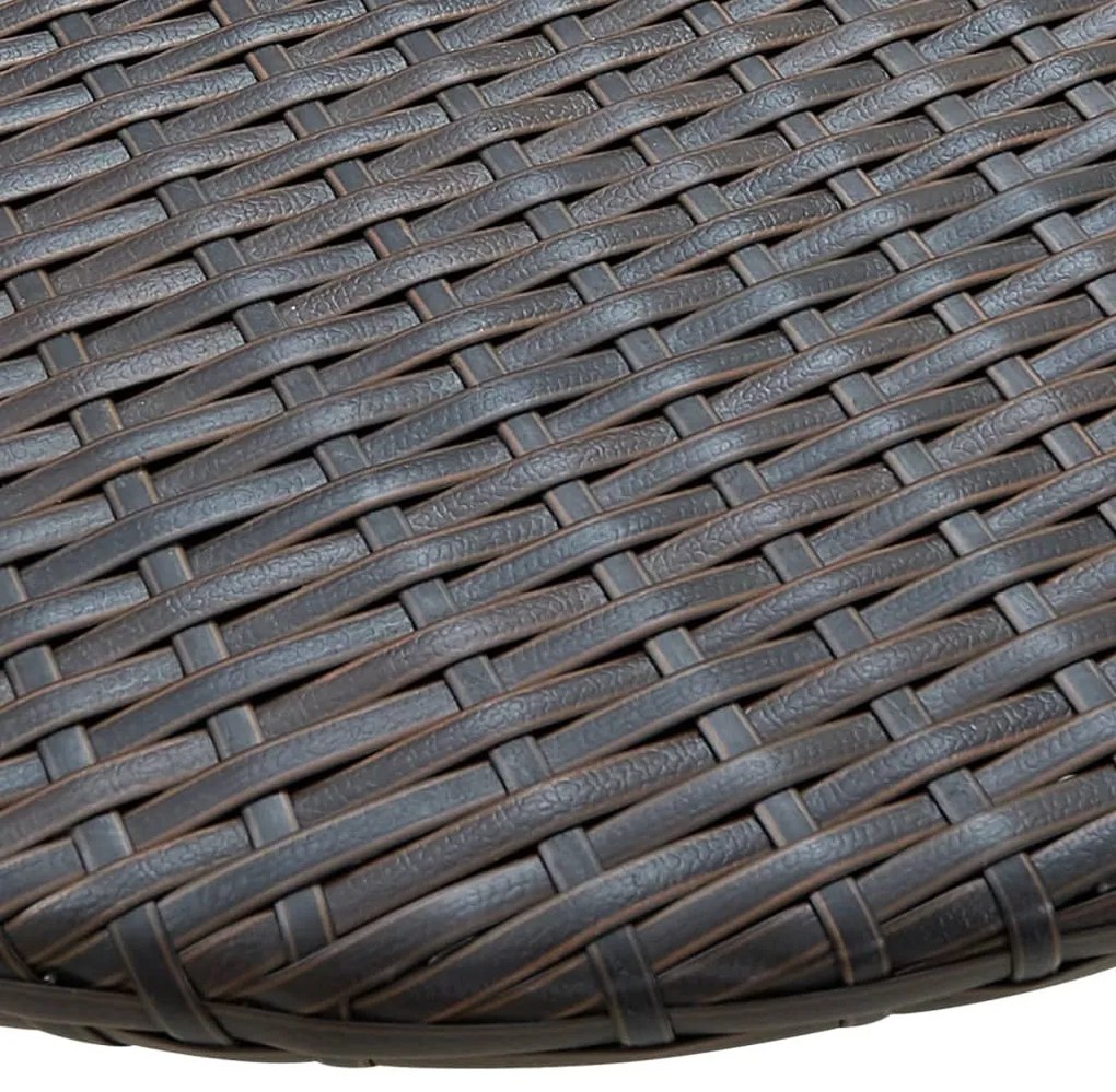 Masa de balcon, maro, 60 x 60 x 40 cm, poliratan 1, Maro, poly rattan