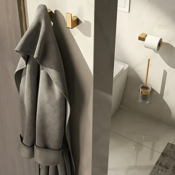 Gedy - Set de 2 cârlige de perete PIRENEI, auriu mat