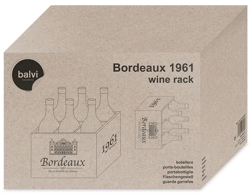 Suport din lemn pentru sticle de vin Balvi Bordeaux