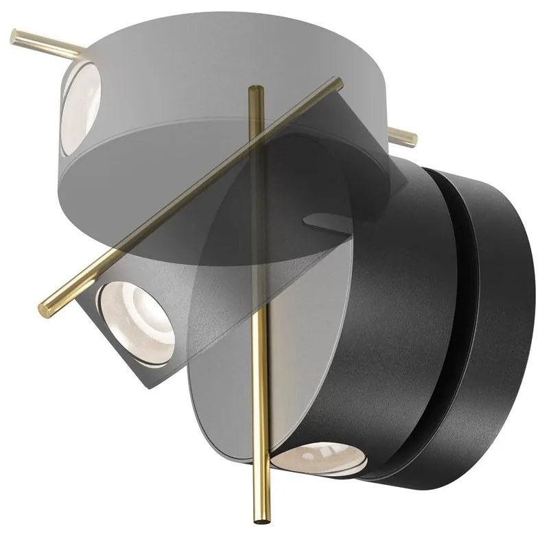 Aplica LED ambientala reglabila design modern minimalist Nuance negru/ auriu