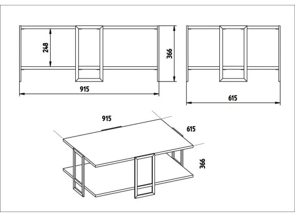 Măsuță de cafea POLKA 36,6x91,5 cm aurie/albă